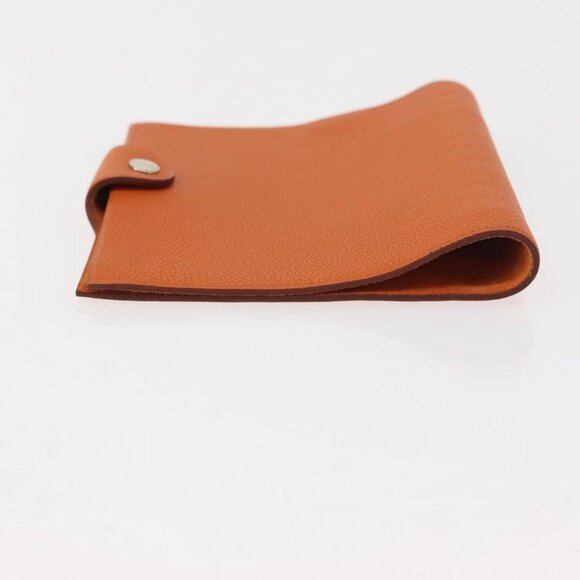 HERMES Day Planner Cover Leather Orange Silver Auth 147237 - Picture 8 of 16